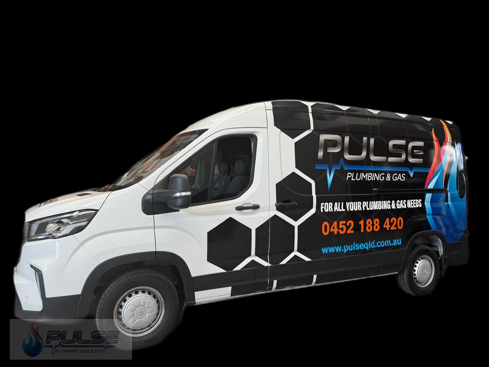 Pulse Plumbing, Gas & Civil branded service van — Brisbane plumber
