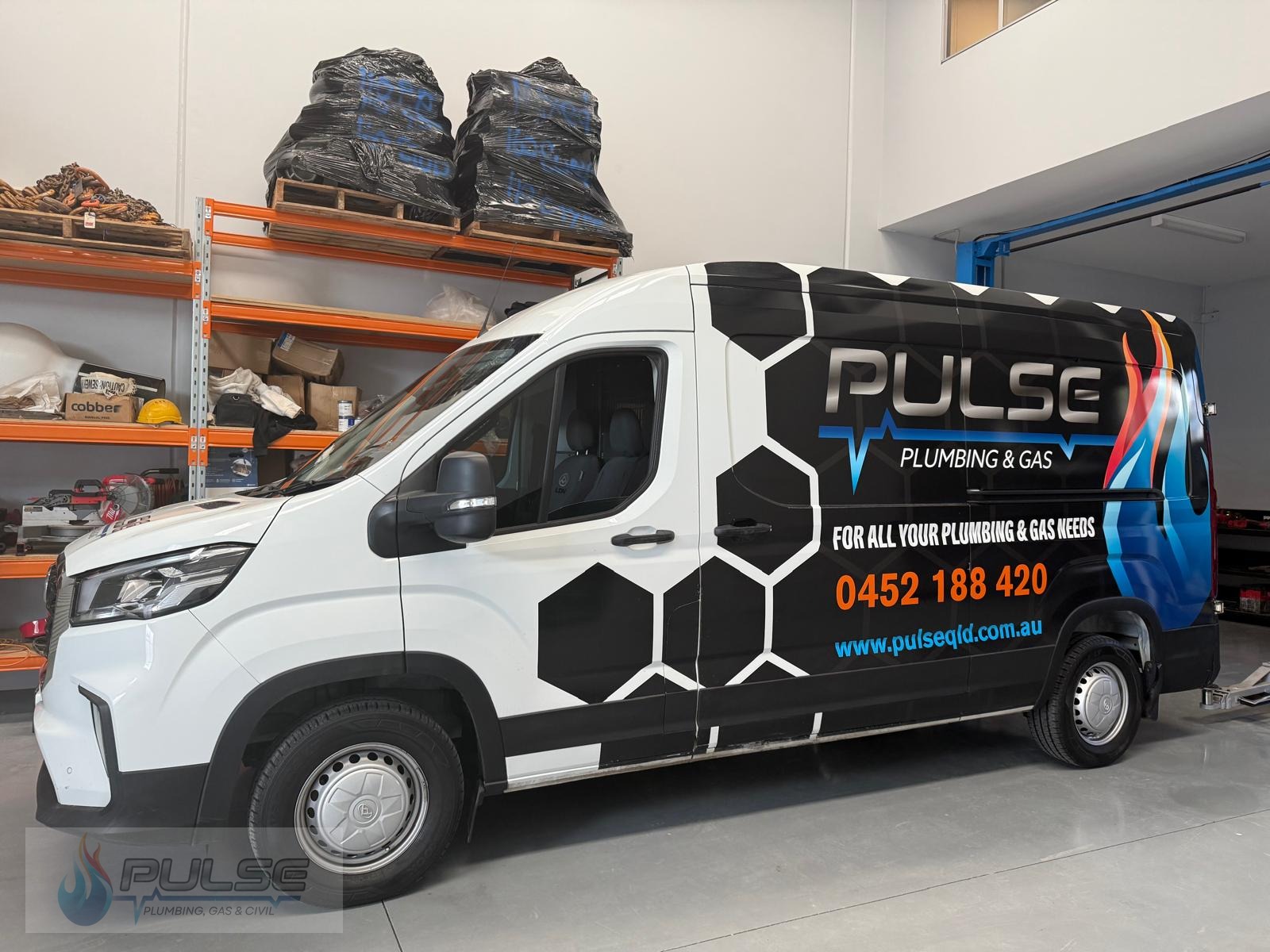 Pulse Plumbing & Civil LDV service van — South-East Queensland